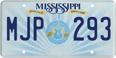 MS license plate MJP293