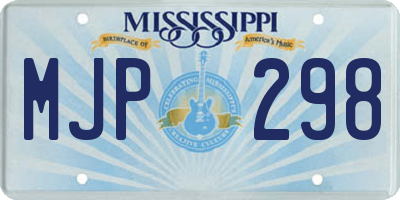 MS license plate MJP298