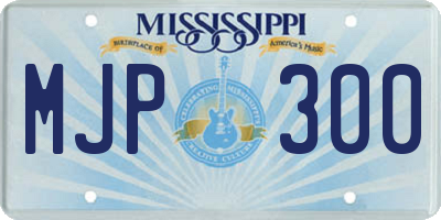 MS license plate MJP300