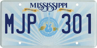 MS license plate MJP301