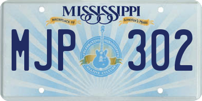 MS license plate MJP302