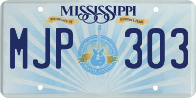 MS license plate MJP303