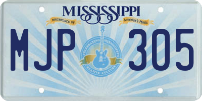 MS license plate MJP305
