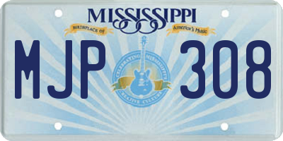 MS license plate MJP308