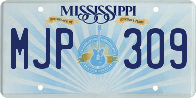 MS license plate MJP309