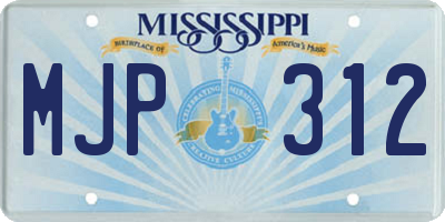 MS license plate MJP312