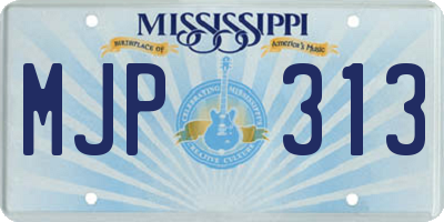 MS license plate MJP313