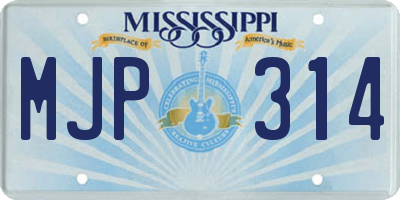 MS license plate MJP314