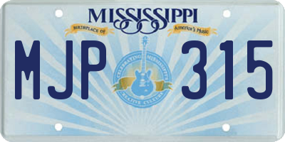 MS license plate MJP315