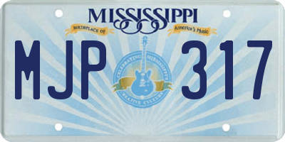 MS license plate MJP317