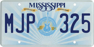 MS license plate MJP325