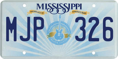 MS license plate MJP326