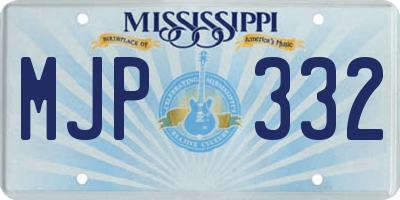 MS license plate MJP332
