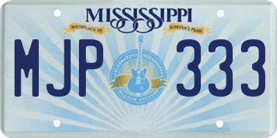 MS license plate MJP333