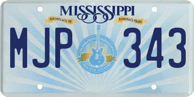 MS license plate MJP343