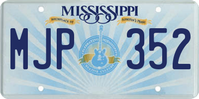 MS license plate MJP352
