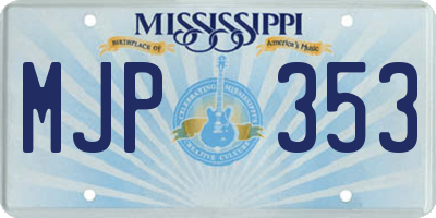 MS license plate MJP353