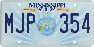 MS license plate MJP354