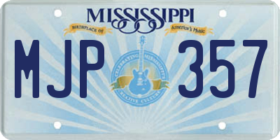 MS license plate MJP357