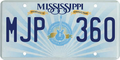 MS license plate MJP360