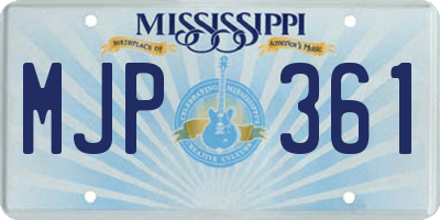 MS license plate MJP361