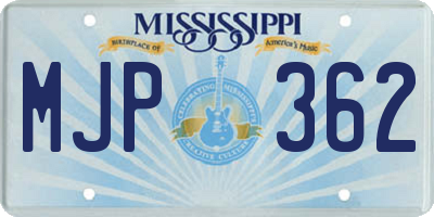 MS license plate MJP362