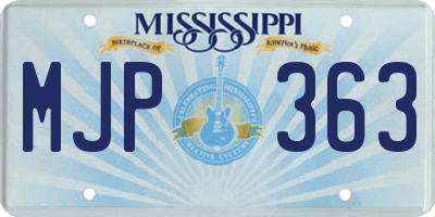 MS license plate MJP363