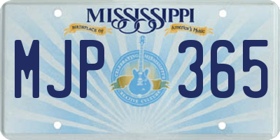 MS license plate MJP365