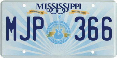 MS license plate MJP366