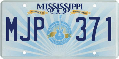 MS license plate MJP371
