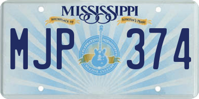 MS license plate MJP374