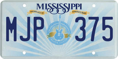 MS license plate MJP375