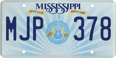 MS license plate MJP378