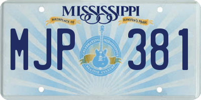 MS license plate MJP381