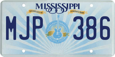 MS license plate MJP386