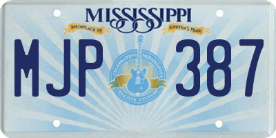 MS license plate MJP387