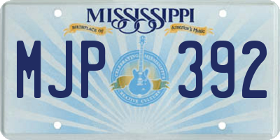 MS license plate MJP392