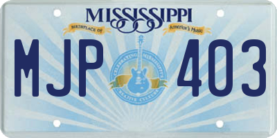 MS license plate MJP403