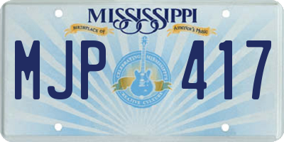 MS license plate MJP417