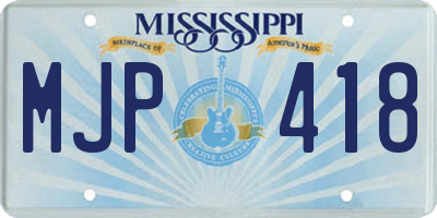 MS license plate MJP418