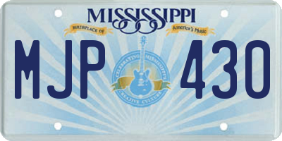 MS license plate MJP430
