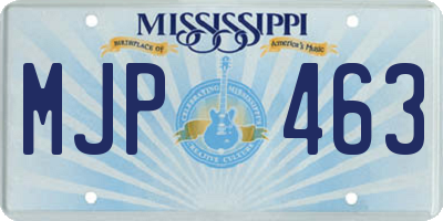 MS license plate MJP463