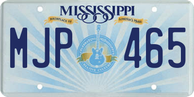 MS license plate MJP465