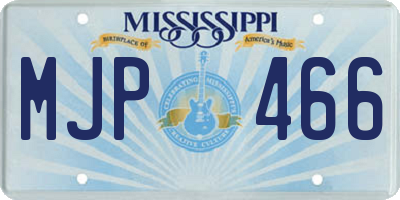 MS license plate MJP466