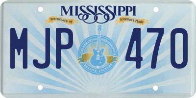MS license plate MJP470