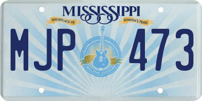 MS license plate MJP473