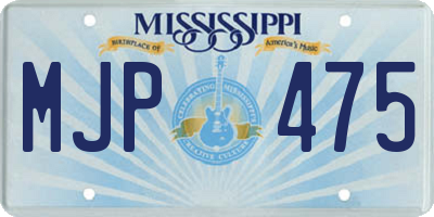 MS license plate MJP475
