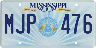 MS license plate MJP476