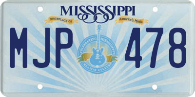 MS license plate MJP478