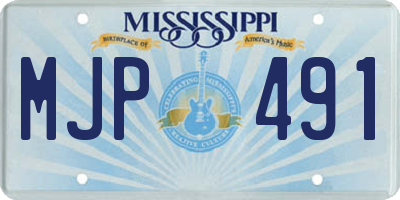 MS license plate MJP491